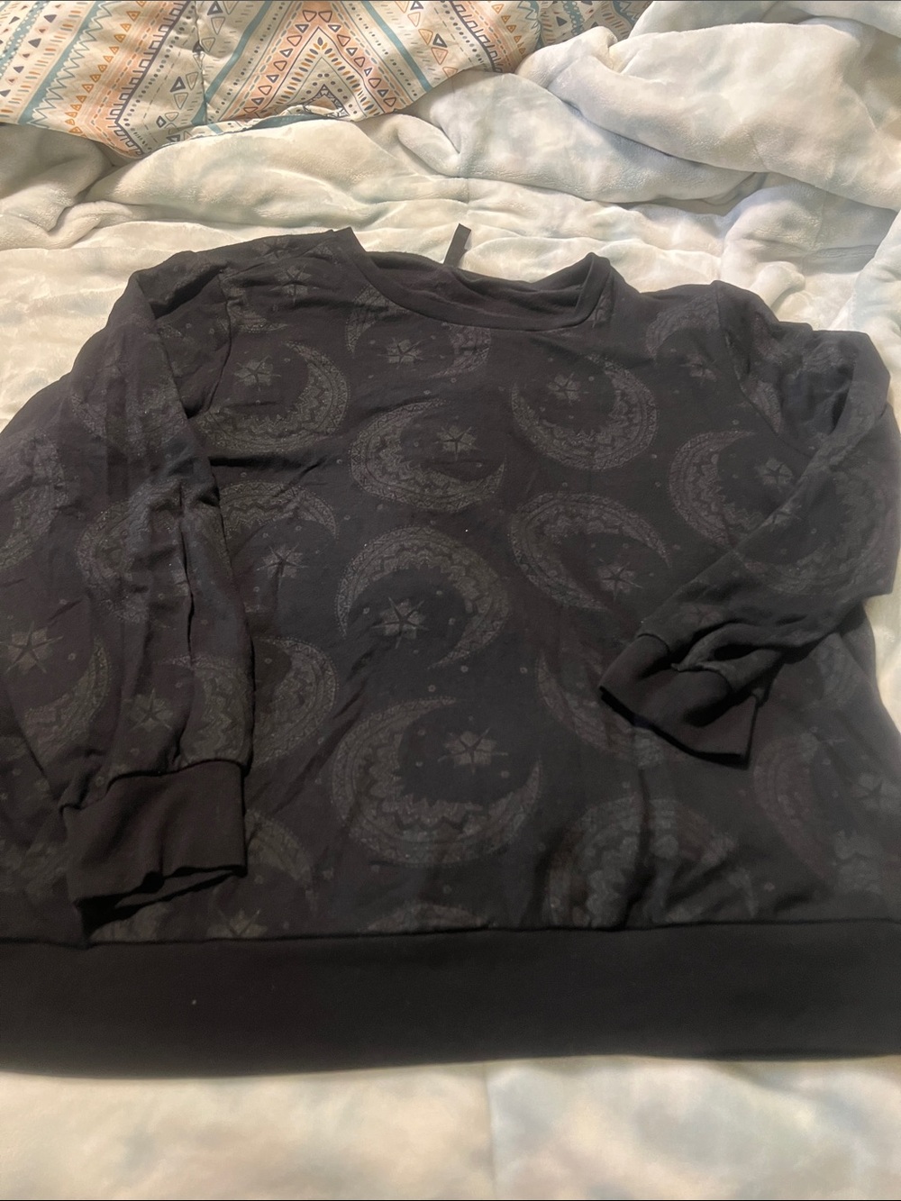 torrid Black Crescent Moon Print Crewneck Sweatshirt
